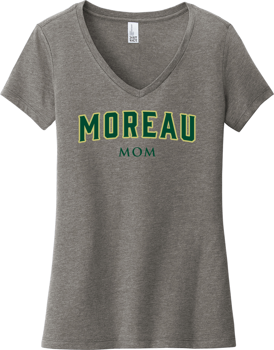 Moreau Mom District Women’s Tee VNeck, Grey Frost